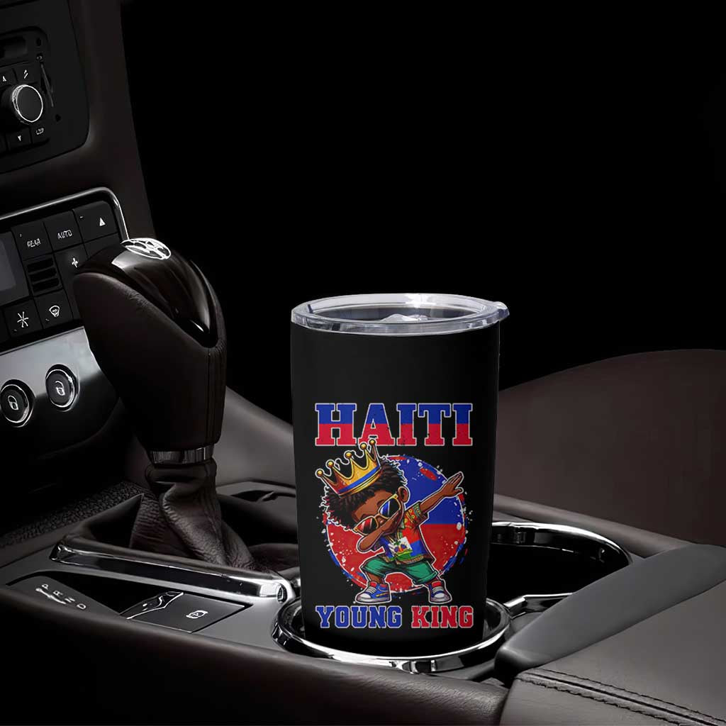 Haiti Young King Dabbing Boy Kids Graphic Tumbler Cup Haitian Heritage Pride