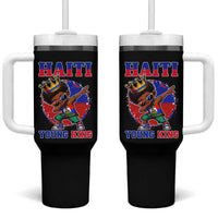 Haiti Young King Dabbing Boy Kids Graphic Tumbler With Handle Haitian Heritage Pride
