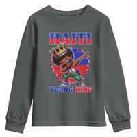 Haiti Young King Dabbing Boy Kids Graphic Youth Sweatshirt Haitian Heritage Pride