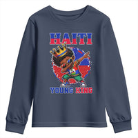 Haiti Young King Dabbing Boy Kids Graphic Youth Sweatshirt Haitian Heritage Pride