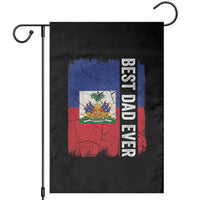 Best Dad Ever Haitian Papa Garden Flag Vintage Distressed Haiti Flag Father's Day