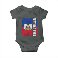 Best Dad Ever Haitian Papa Baby Onesie Vintage Distressed Haiti Flag Father's Day