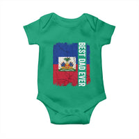 Best Dad Ever Haitian Papa Baby Onesie Vintage Distressed Haiti Flag Father's Day