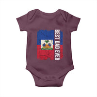 Best Dad Ever Haitian Papa Baby Onesie Vintage Distressed Haiti Flag Father's Day