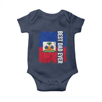 Best Dad Ever Haitian Papa Baby Onesie Vintage Distressed Haiti Flag Father's Day