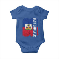 Best Dad Ever Haitian Papa Baby Onesie Vintage Distressed Haiti Flag Father's Day