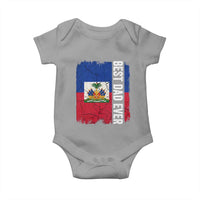 Best Dad Ever Haitian Papa Baby Onesie Vintage Distressed Haiti Flag Father's Day