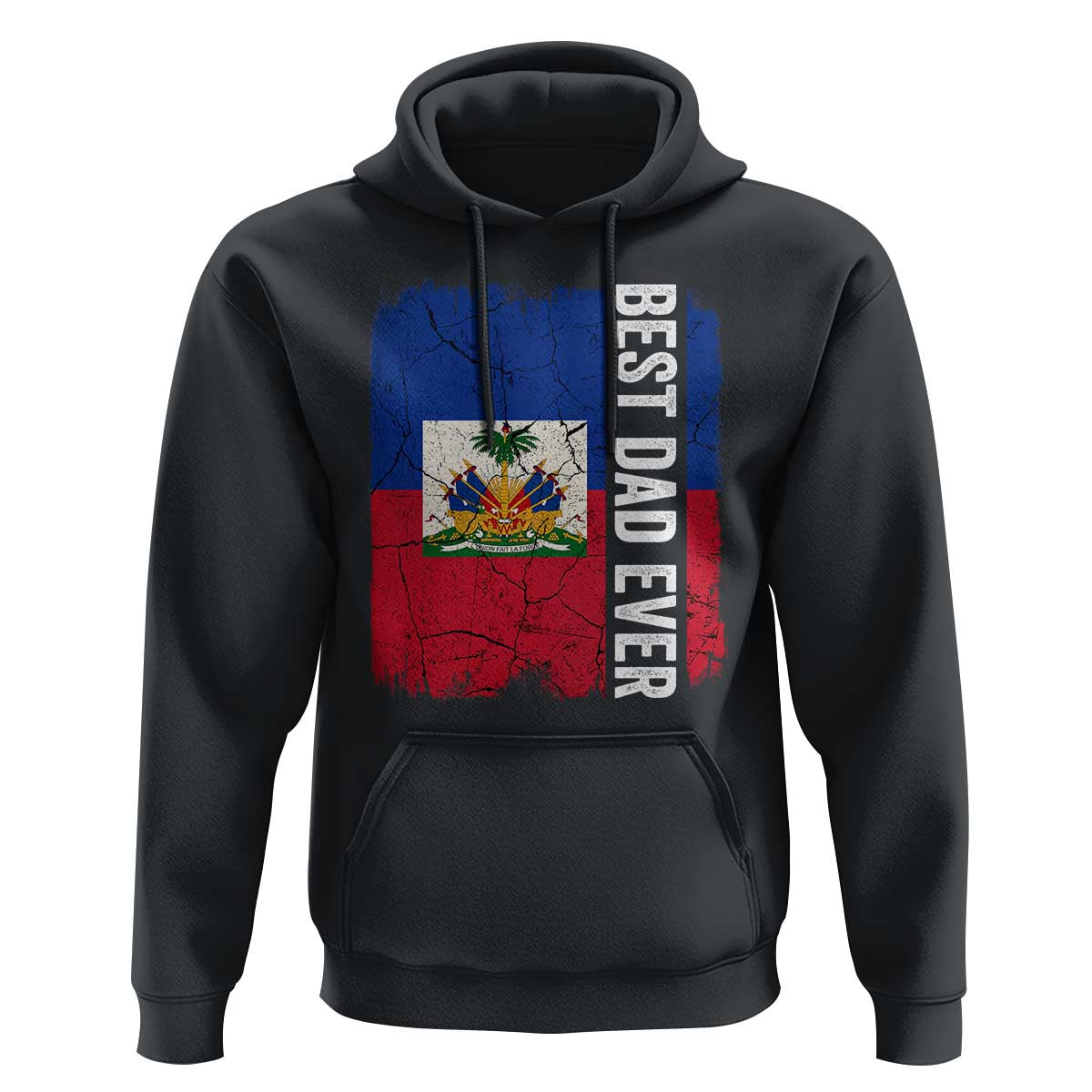 Best Dad Ever Haitian Papa Hoodie Vintage Distressed Haiti Flag Father's Day