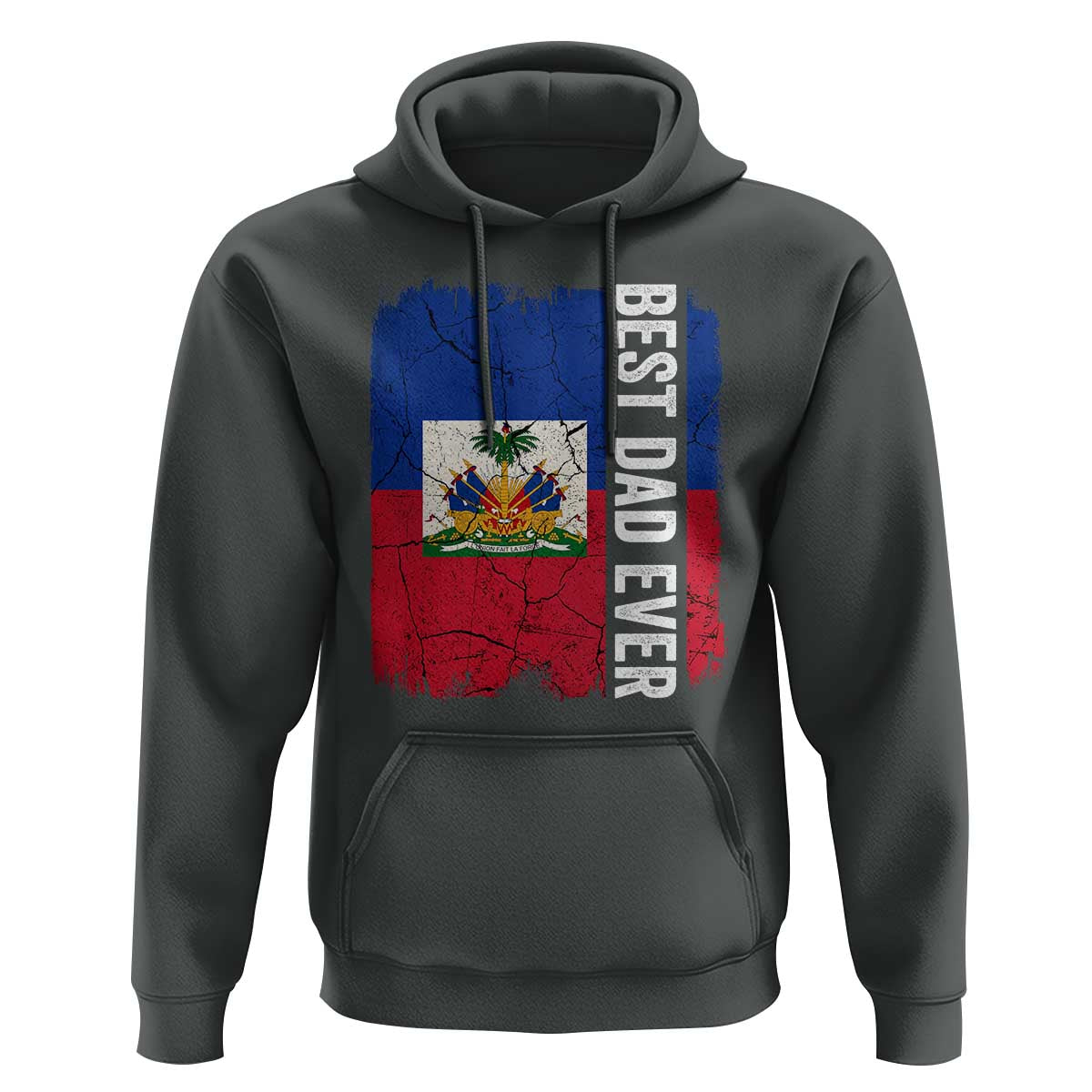 Best Dad Ever Haitian Papa Hoodie Vintage Distressed Haiti Flag Father's Day