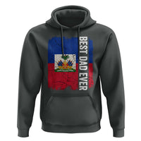 Best Dad Ever Haitian Papa Hoodie Vintage Distressed Haiti Flag Father's Day