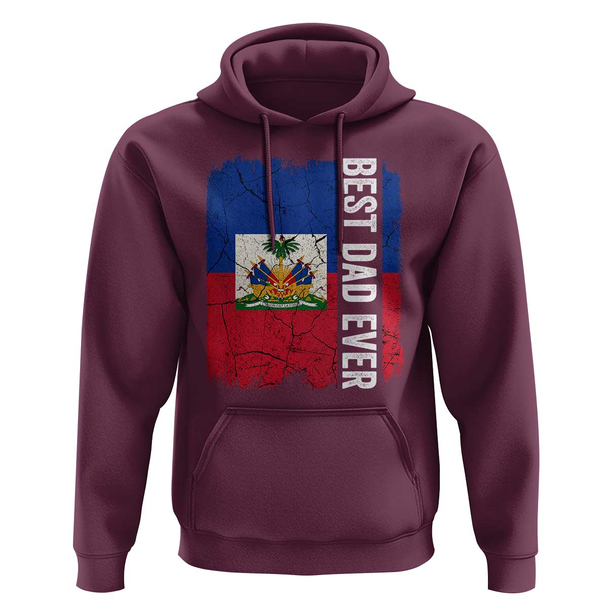 Best Dad Ever Haitian Papa Hoodie Vintage Distressed Haiti Flag Father's Day