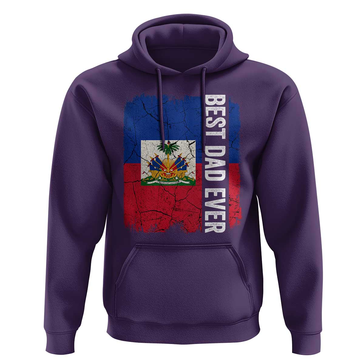 Best Dad Ever Haitian Papa Hoodie Vintage Distressed Haiti Flag Father's Day