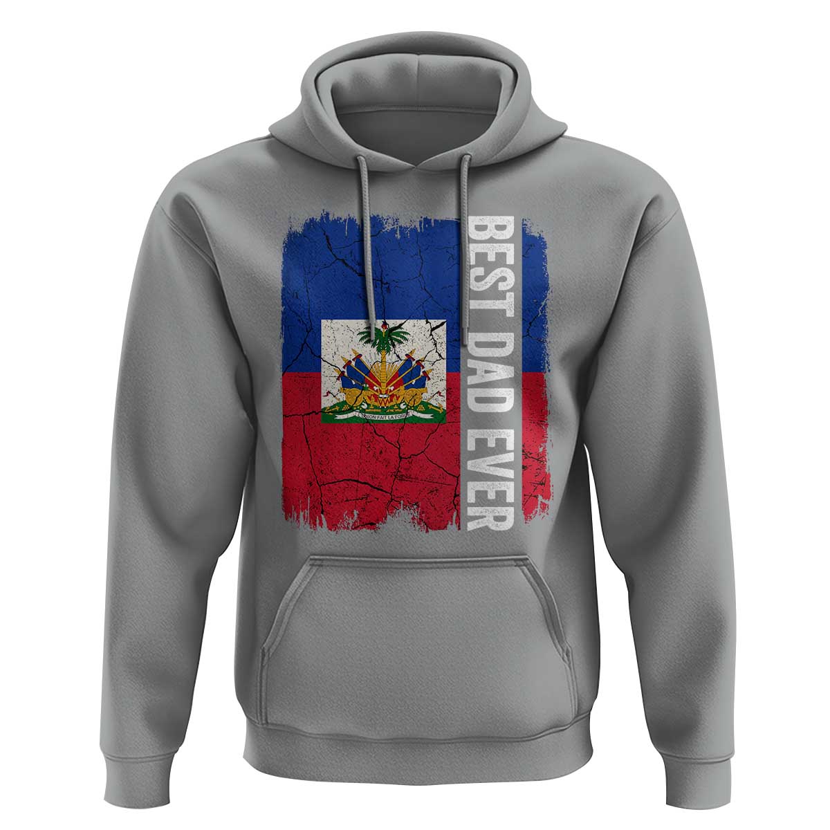 Best Dad Ever Haitian Papa Hoodie Vintage Distressed Haiti Flag Father's Day