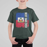 Best Dad Ever Haitian Papa T Shirt For Kid Vintage Distressed Haiti Flag Father's Day