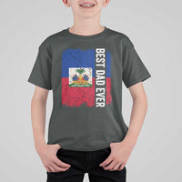 Best Dad Ever Haitian Papa T Shirt For Kid Vintage Distressed Haiti Flag Father's Day