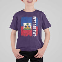 Best Dad Ever Haitian Papa T Shirt For Kid Vintage Distressed Haiti Flag Father's Day