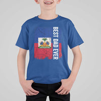 Best Dad Ever Haitian Papa T Shirt For Kid Vintage Distressed Haiti Flag Father's Day