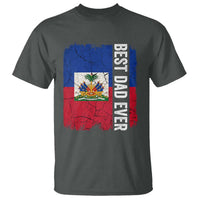 Best Dad Ever Haitian Papa T Shirt Vintage Distressed Haiti Flag Father's Day