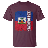 Best Dad Ever Haitian Papa T Shirt Vintage Distressed Haiti Flag Father's Day
