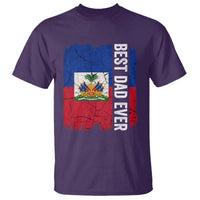 Best Dad Ever Haitian Papa T Shirt Vintage Distressed Haiti Flag Father's Day
