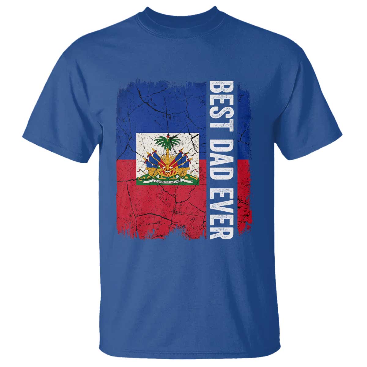 Best Dad Ever Haitian Papa T Shirt Vintage Distressed Haiti Flag Father's Day