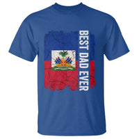 Best Dad Ever Haitian Papa T Shirt Vintage Distressed Haiti Flag Father's Day