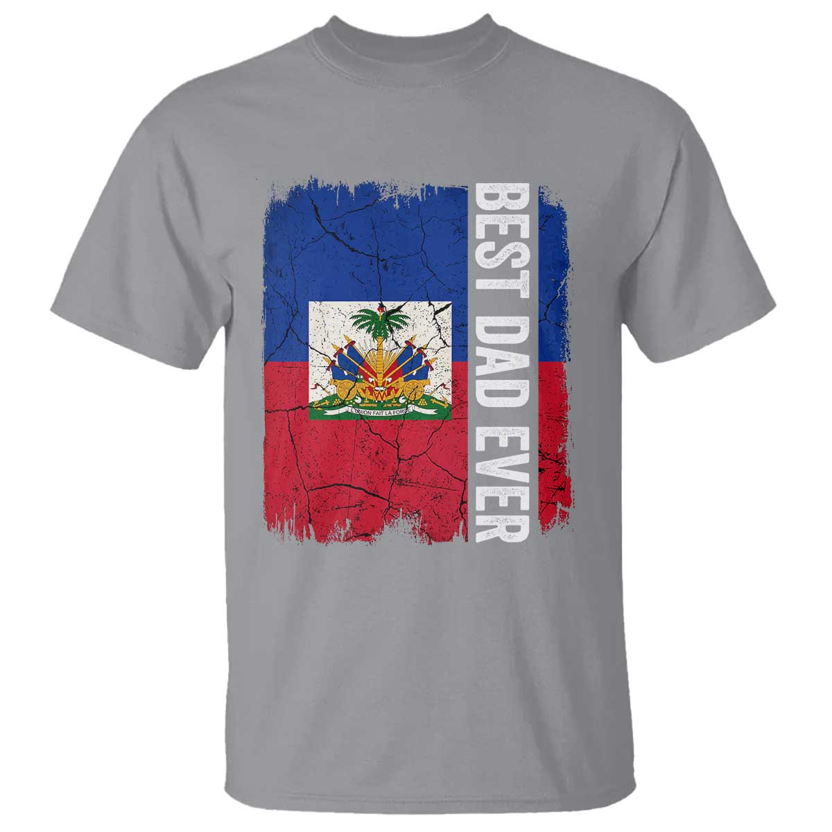 Best Dad Ever Haitian Papa T Shirt Vintage Distressed Haiti Flag Father's Day