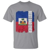 Best Dad Ever Haitian Papa T Shirt Vintage Distressed Haiti Flag Father's Day