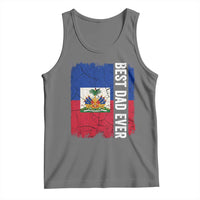 Best Dad Ever Haitian Papa Tank Top Vintage Distressed Haiti Flag Father's Day