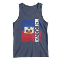 Best Dad Ever Haitian Papa Tank Top Vintage Distressed Haiti Flag Father's Day