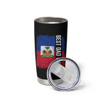 Best Dad Ever Haitian Papa Tumbler Cup Vintage Distressed Haiti Flag Father's Day