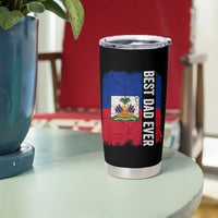 Best Dad Ever Haitian Papa Tumbler Cup Vintage Distressed Haiti Flag Father's Day