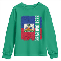 Best Dad Ever Haitian Papa Youth Sweatshirt Vintage Distressed Haiti Flag Father's Day
