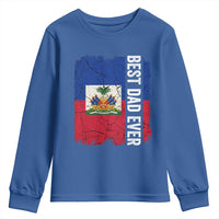 Best Dad Ever Haitian Papa Youth Sweatshirt Vintage Distressed Haiti Flag Father's Day