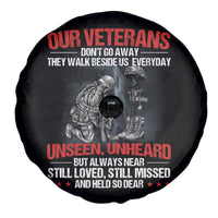 American Veteran Memorial Spare Tire Cover Our Veteran's Don't Go Away They Walk Beside Us Everyday Unseen Unheard