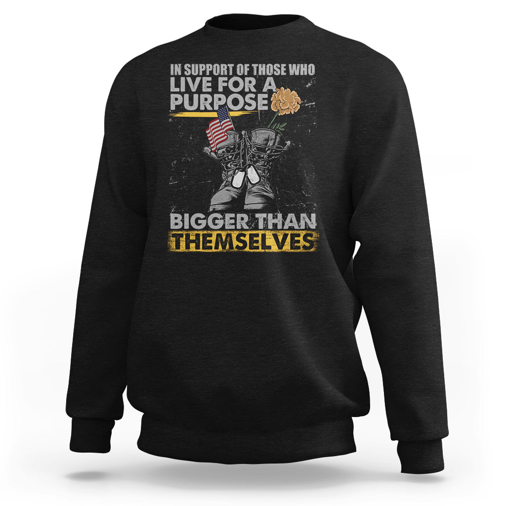 American Veteran Sweatshirt In Support Of Those Who Life For A Purpose Bigger Than Themselves - Wonder Print Shop