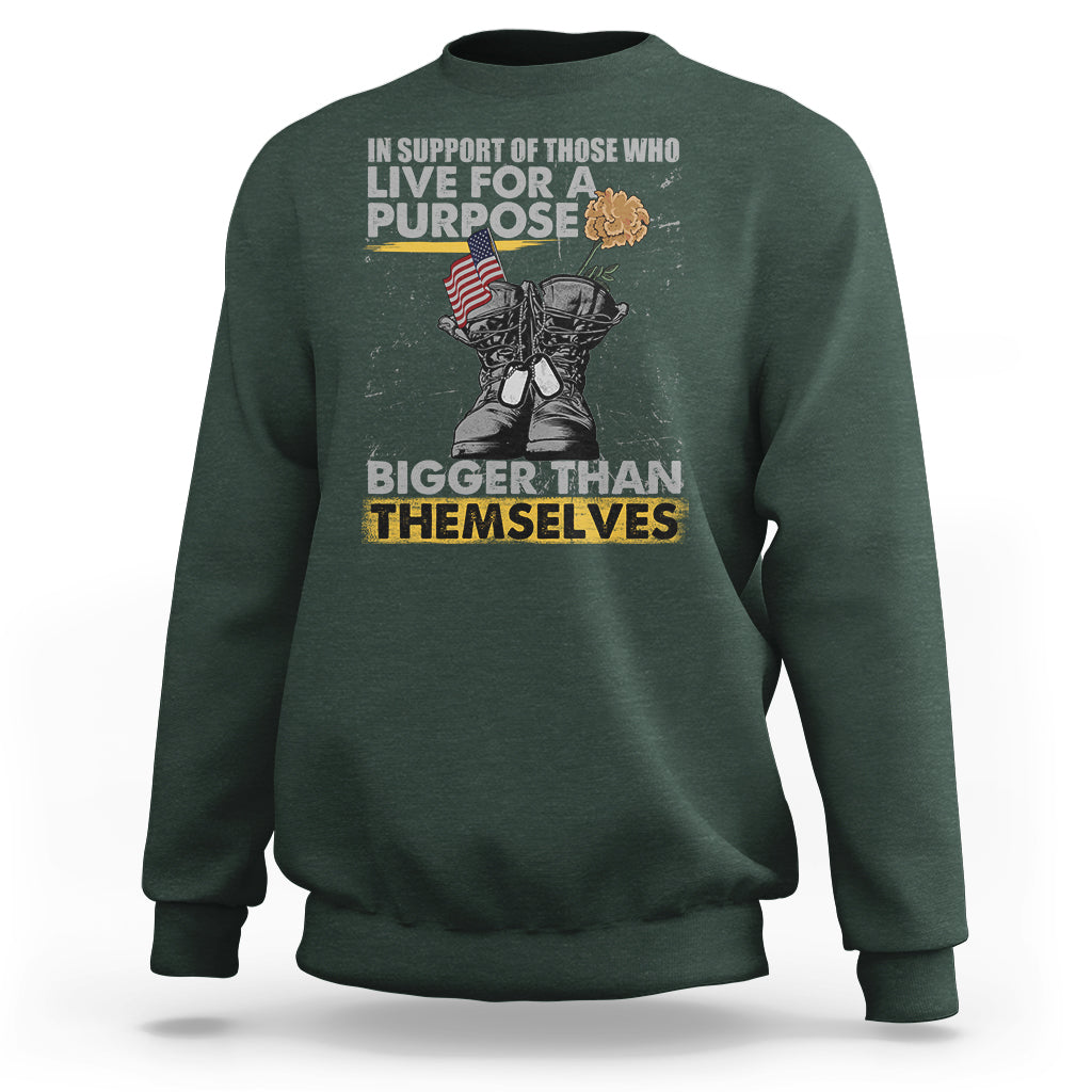 American Veteran Sweatshirt In Support Of Those Who Life For A Purpose Bigger Than Themselves - Wonder Print Shop