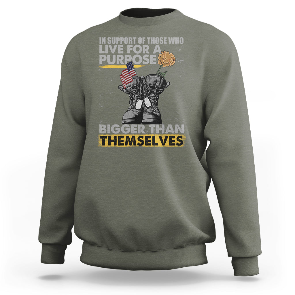 American Veteran Sweatshirt In Support Of Those Who Life For A Purpose Bigger Than Themselves - Wonder Print Shop