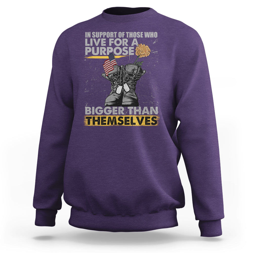 American Veteran Sweatshirt In Support Of Those Who Life For A Purpose Bigger Than Themselves - Wonder Print Shop