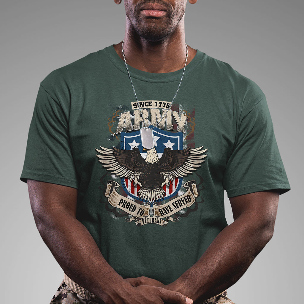 American Veteran T Shirt Since 1775 Army Proud To Have Served Veterant - Wonder Print Shop