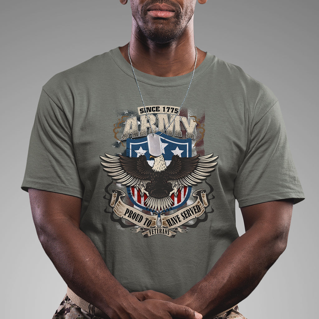 American Veteran T Shirt Since 1775 Army Proud To Have Served Veterant - Wonder Print Shop
