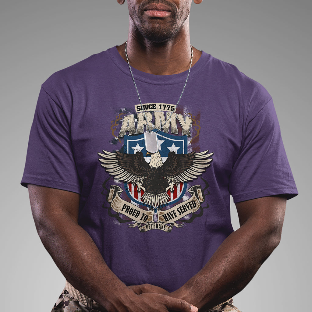 American Veteran T Shirt Since 1775 Army Proud To Have Served Veterant - Wonder Print Shop