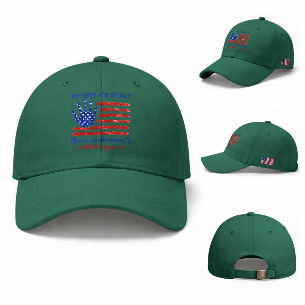 My First 4th of July Celebrate Semiquincentennial Cute Baseball Cap Born in America's 250th Year Patriotic Milestone Celebration