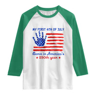 My First 4th of July Celebrate Semiquincentennial Cute Raglan Shirt Born in America's 250th Year Patriotic Milestone Celebration