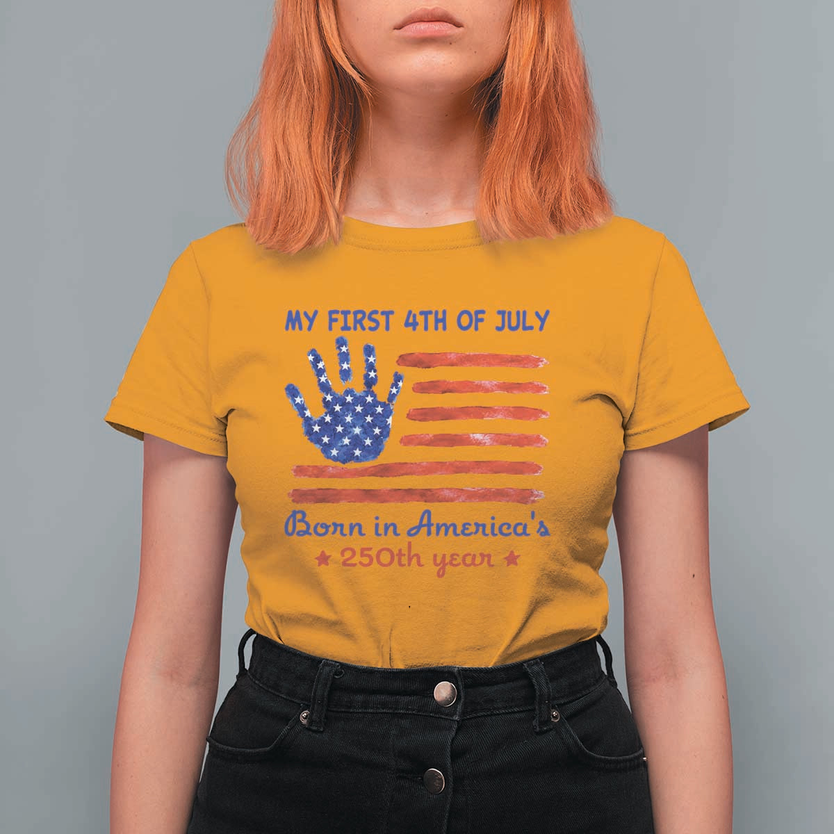 My First 4th of July Celebrate Semiquincentennial Cute T Shirt For Women Born in America's 250th Year Patriotic Milestone Celebration