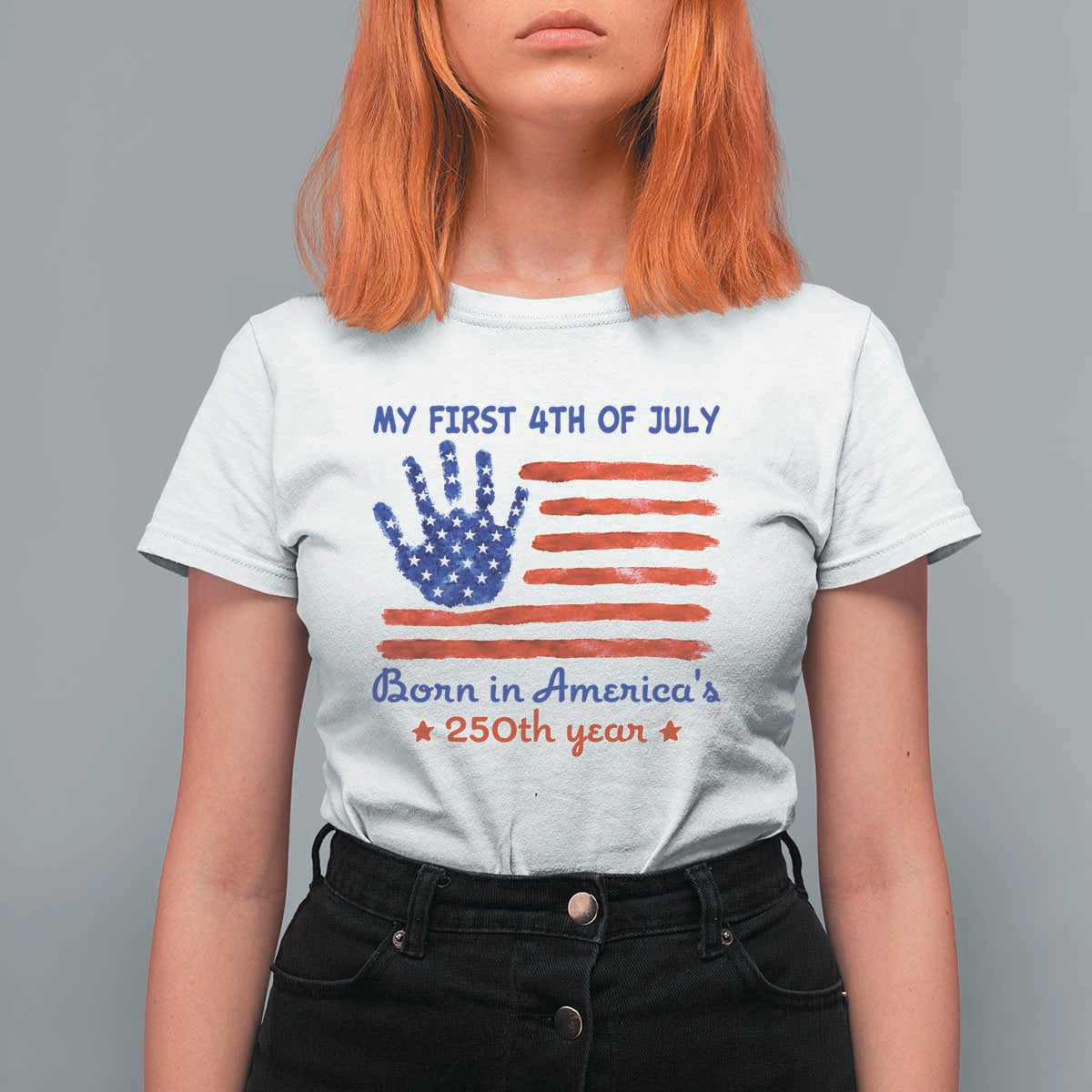 My First 4th of July Celebrate Semiquincentennial Cute T Shirt For Women Born in America's 250th Year Patriotic Milestone Celebration