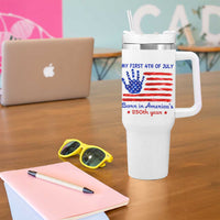 My First 4th of July Celebrate Semiquincentennial Cute Tumbler With Handle Born in America's 250th Year Patriotic Milestone Celebration