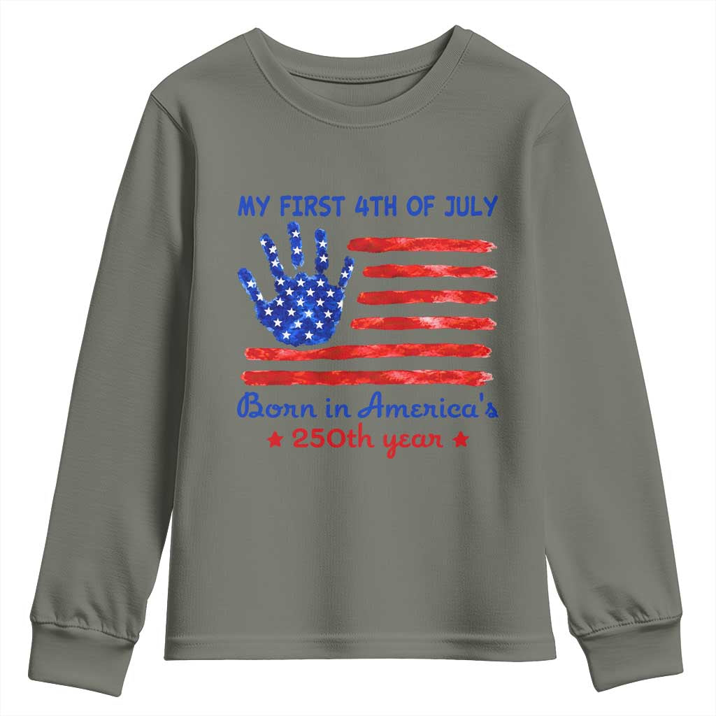 My First 4th of July Celebrate Semiquincentennial Cute Youth Sweatshirt Born in America's 250th Year Patriotic Milestone Celebration