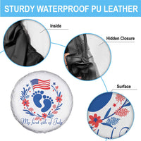 My First 4th of July Patriotic Cute Baby Footprints Spare Tire Cover American Flag Wreath America Holiday Milestone