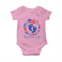 My First 4th of July Patriotic Cute Baby Footprints Baby Onesie American Flag Wreath America Holiday Milestone